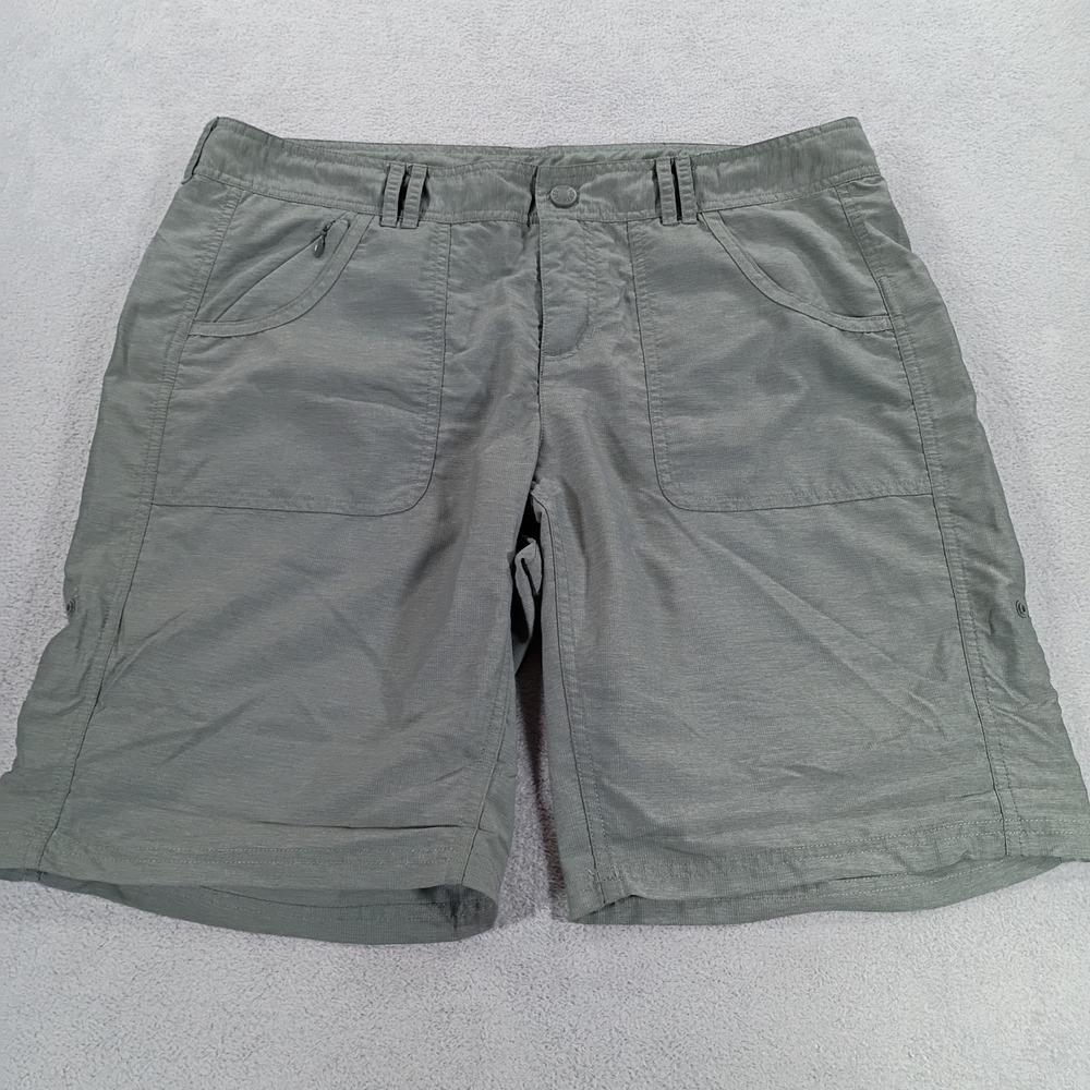The North Face Womens Roll-Up Hiking Shorts Olive Green Size 12 Utility Pockets